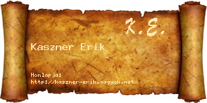Kaszner Erik névjegykártya
